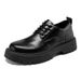 Men's Business Style British Derby Spring Casual Trendy Shoes, New Height-increasing Thick-soled Men's Leather Shoes_vogvips.com
