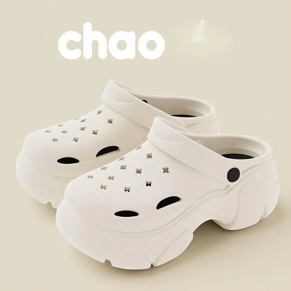 Summer, New EVA Hole Shoes Home Decor With High Heels A Sense Of Stepping Feces, Anti Slip, And Wearing Sandals On The Nti Nd_vogvips.com