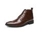European Warm Series Plus Size Fashion Youth Lace-up High-top Martin British Style Men's Pointed Toe Zipper Formal Leather Boots_vogvips.com
