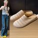 Half Tray White Shoes Female Breathable Student Height Increase Casual Women's Shoes Street Shot_vogvips.com