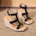 Women's Shoes New Summer Wedge Thick Soled High Heeled One Strap Sandals With Buckles Rope And Straw Woven Sole Large Size Shoes_vogvips.com