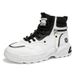 Martin Autumn British Style Motorcycle White High-top Leather Men's Height-increasing Non-slip Wear-resistant Work Boots_vogvips.com