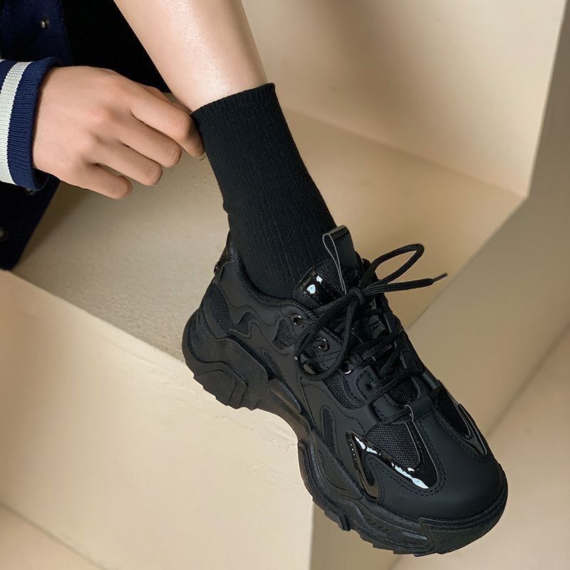 Women's New Thick Soled Versatile Breathable Dad Shoes Flat Sports Shoes White Shoes_vogvips.com