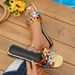 Plus Size Women's Casual Flat Shoes Colorful Woven Slippers Fashionable Versatile Flat Footwear_vogvips.com
