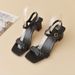 thick Heeled Medium Heeled Sandals Elegant And Exquisite_vogvips.com