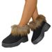Women's Shoes Winter New Cold Proof Plus Velvet Warm Short Boots Versatile Thick Soled Inner Height Enhancing Frosted Women's Boots_vogvips.com