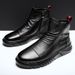 European Warm Series Waist Martin Boots Men Soft Zipper Casual Outdoor Work Trendy Korean Style British High Top Leather Shoes Black_vogvips.com