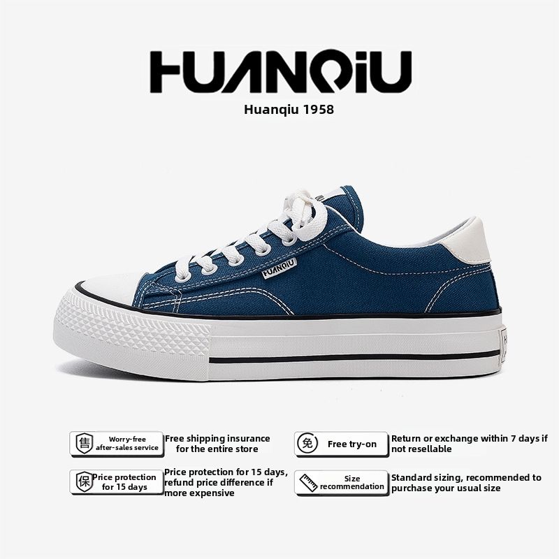 Global Blue Thick Soled Casual Sneakers for Men Summer New Style Trendy Men's Shoes Canvas HQDO 8M_vogvips.com
