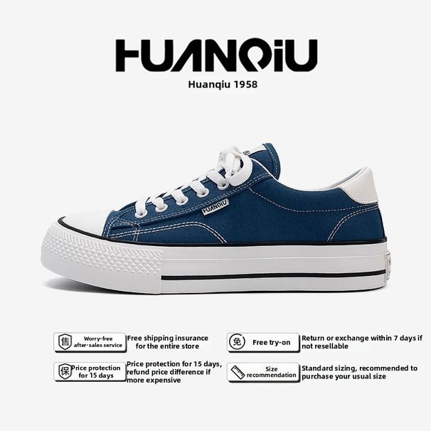 Global Blue Thick Soled Casual Sneakers for Men Summer New Style Trendy Men's Shoes Canvas HQDO 8M_vogvips.com
