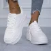 Women's Casual Sports Thick Bottom Low Tops Lace Up Vulcanised Shoes Lightweight Rubber Soled Winter Season Adult_vogvips.com