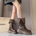 Over-the-Knee Long For Women, Petite Size, Autumn And Winter Women's Thick-Soled Mid-Calf Martin High-Top Riding Boots,_vogvips.com