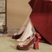 Women's Shoes Spring Classic Style Elegant Basics Casual Business Wedding Party Red Square Toe Mary Jane Wedding Shoes Strap Pearl Waterproof_vogvips.com
