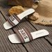 Fashion Mixed Colors Letter Flat Women Plus Size Light Square Toe Casual Slippers Comfort Soft Sole Anti Slip Slides_vogvips.com