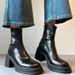 French Style Versatile Simple Height-Increasing Chunky Heel Stretch Slim For Women Autumn Winter New Back Zipper Short_vogvips.com