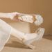 Elegant Rhinestone Bowknot Platform Heels - Comfortable Wedding & Bridesmaid Shoes With Adjustable Straps, Available In Silver & Champagne Gold_vogvips.com