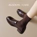 Loafers Women's Single Shoes Small Leather Shoes Velvet Cotton Shoes_vogvips.com