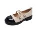 thick-soled Mary Jane Shoes Women's French Color Matching College Style Small Leather Shoes Thick Heel Soft Sole Single Shoes_vogvips.com