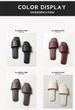 Elegant And Simple Genuine Leather Slippers For Women, Made Of Top-layer Sheepskin, Lightweight, Breathable, Non-slip,_vogvips.com