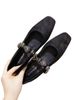 French Rhinestone Herringbone Velvet 2025 Single Shoe Women's New Low Heel Square Toe Temperament Mary Jane Shoes_vogvips.com