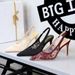 312-6 European And American Style Party High-heeled For Women, Shallow Cutout Lace Mesh Back Strap Stiletto Pointed Toe_vogvips.com