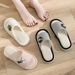 Highly Stylish Spring Autumn Trendy Floral Linen Indoor Slippers, European And American Style Summer Home Fabric_vogvips.com