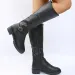 Retro Brown Knee High Large-sized Low Platform Long Autumn Pu Leather Zipper Womens Warm Boots 240911_vogvips.com