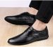 Men's Small Leather Shoes Casual Round Head Rubber Wedding Low Top Loafers Men's Shoes_vogvips.com