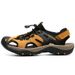 Men's Casual Beach Shoes, Open-Toe Leather Outdoor Hiking And Creek Sandals, Large Size 47-48_vogvips.com