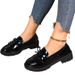 New bean shoes single shoes women's loafers flow su a slip-on plus-size casual shoes_vogvips.com