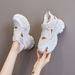 Baotou Sports Sandals Women's 2026 New Summer Mesh Hollow Breathable Velcro Thick Sole Heightening Dad Shoes_vogvips.com