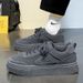 Men's Fashion Skate Shoes Thick Sole Platform Anti-Slip Sneakers Korean Style All-Match Black Comfort Lace-up_vogvips.com