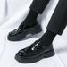2025 Plus Size 47 With Thick Sole And Raised Round Toe Shoes, Men's Patent Leather Shiny Surface, Fashionable Business_vogvips.com
