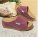 Large Size Thick Soled Casual For Women, 2025 New Style Wide Strip With Simple And Fashionable Fish Mouth Wedge Heel_vogvips.com