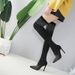 High Heels For Nightclub Pointed Toe Rhinestone Boots Shiny Size 43_vogvips.com