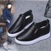 Real Soft Leather Spring And Autumn New Korean Style Hidden Wedge Slip-On Lazy Student Running Breathable Casual Women's_vogvips.com