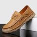 Outdoor Leisure Autumn New Hand-stitched Men's Leather Slip-on Shoes_vogvips.com