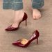 French Retro Elegant Red Pointed Toe Pumps Sexy Side Cutout Patent Leather High Heels_vogvips.com