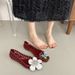 Fashion Transparent Crystal Shoes New Jelly Shoes Hollow Single Shoes Women's Casual Sequins Flower Square Head Sandals_vogvips.com