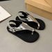 French-style Niche Toe-loop For Women, 2025 New Summer Model, Retro Flat Roman Beach Sandals To Pair With Skirts_vogvips.com