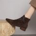 ShoeVault Fashion With Fleece Lining Martin 2025 Autumn Winter New Retro Thick Heel Slimming Suede Pointed Toe Mid-Heel Short_vogvips.com