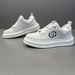 Men's Leather Versatile Sports Board 2025 Spring Edition Thick Soled Lightweight White Niche Design Trendy Casual Shoes_vogvips.com