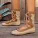Women's Plus Size Flat Mid Calf Boots Woven Mesh Elegant Commuter Everyday Lace Up Hollowed Out Round Toe Fashionable_vogvips.com