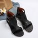Summer New Foreign Trade Large-size Flat-soled Zipper European And American Style Slip-on Sandals, Direct From The_vogvips.com