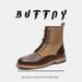 European Retro Thick-soled Heightening Martin Boots Lace-up Splicing Tooling Boots Men's Boots_vogvips.com