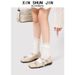 Retro British Style Square Toe Buckle Mary Jane Mid Calf Shoes Low Cut With Back Zipper Spring New_vogvips.com