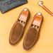 Xiyin Casual Lazy Slip-On Business Flat Loafers Men's Leather Shoes_vogvips.com