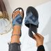Women's Shoes Summer Denim Flat Flip Flops For Women To Wear Outside Large Size Open Toe Light Sandals 43 Size_vogvips.com