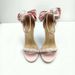 Pink Bowknot Pearl Strap High-heeled Sandals With Satin Surface, Super Fairy-like Shoes, Internet Celebrity Style,_vogvips.com