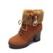 Women's Snow Size 35-42 2024 Autumn Winter Thick Short Boots Side Zipper Fashion Ultra High Heel_vogvips.com
