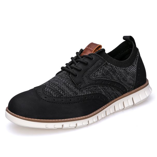 2025 New Sports Casual Flyknit Brogue Shoes, Men's Sneakers, Summer Korean Style Trendy Shoes_vogvips.com